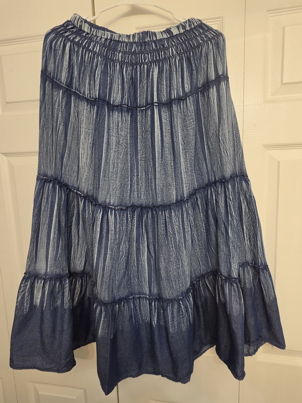 Women's Blue Tiered Maxi Skirt - Unbranded